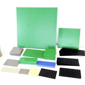 LEGO Lot of 26 Baseplates Green Blue Gray Black